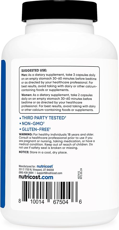 Nutricost ZMA 180 Capsules (3 Bottles)