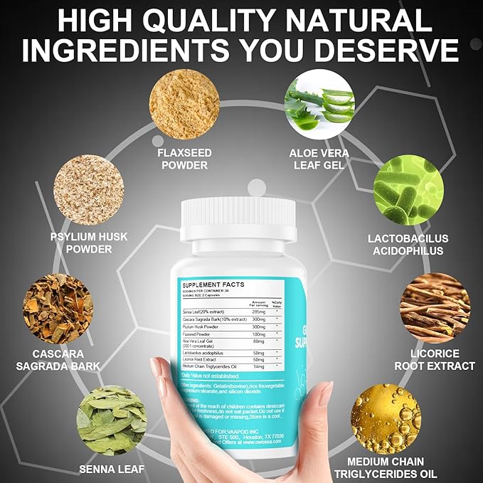15 Day Cleanse Gut and Colon Support for Women & Men Colon Detox Cleanse Digestive Health Support Supplement Bloating Constipation Relief Boost Energy Daily Cleanse 30 Capsule