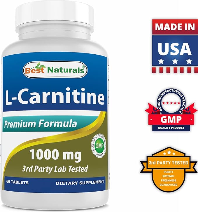 Best Naturals L-Carnitine 1000mg 60 Tablets (60 Count (Pack of 2))
