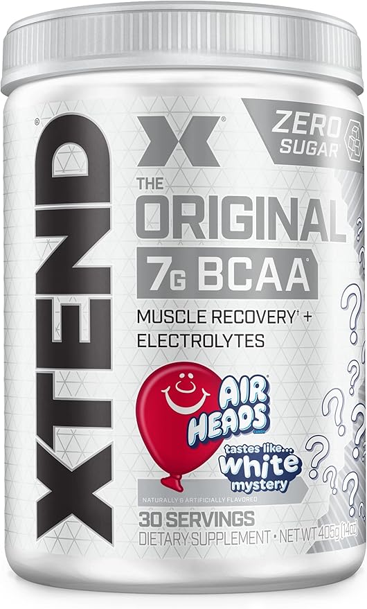 Xtend XTEND Original BCAA Powder Airheads Candy Flavor, 7g BCAA and 2.5g L-Glutamine, Sugar Free Post Workout Muscle Recovery Drink with Amino Acids for Men & Women, 30 Servings