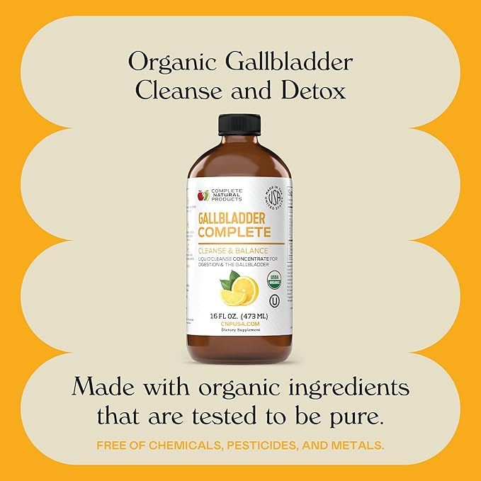 Complete Natural Gallbladder Complete - Liquid Supplement for Gallbladder Support, Liver Cleanse, and Digestive Health with Apple Cider Vinegar, Turmeric, Beet, Digestive Enzymes, Milk Thistle - 16oz