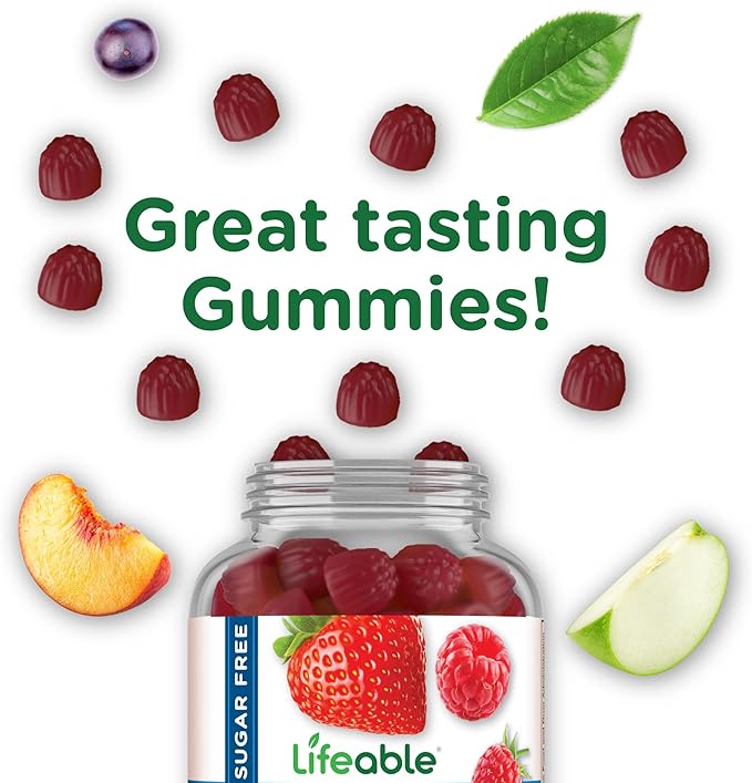 Lifeable Sugar Free Fiber Gummies for Adults | 4g | Great Tasting Fiber Supplement Gummies | Keto Friendly, Gluten Free, Vegan, Non GMO Prebiotic Fiber | for Digestive Health | 90 Gummies