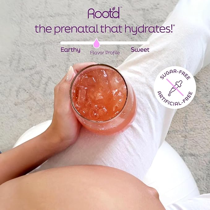 Root'd Prenatal Multivitamin Powder - 25 Vitamins & Minerals with 3x Electrolytes, Folate, Iron, D3 for Mom & Baby, 7 Superfood & Probiotics, Sugar-Free Vitamins & Hydration | 30 Vitamin Drink Packets