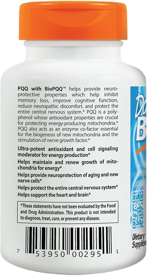 Doctor's Best PQQ with BioPQQ, Non-GMO, Vegan, Gluten & Soy Free, 20 mg, 30 Count