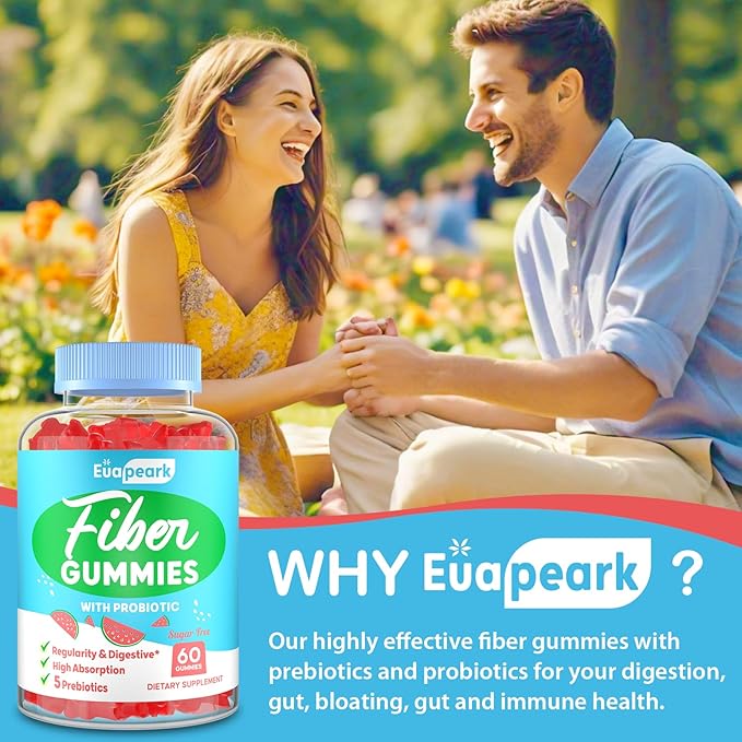 Fiber Gummies for Adults, Fiber Gummies for Women & Men, Fiber Gummies for Regularity, Digestion & Gut Health, 5 Prebiotics Complex, Inulin, Fos, Chicory Root - Fiber 5g, Sugar Free, 9 Packs