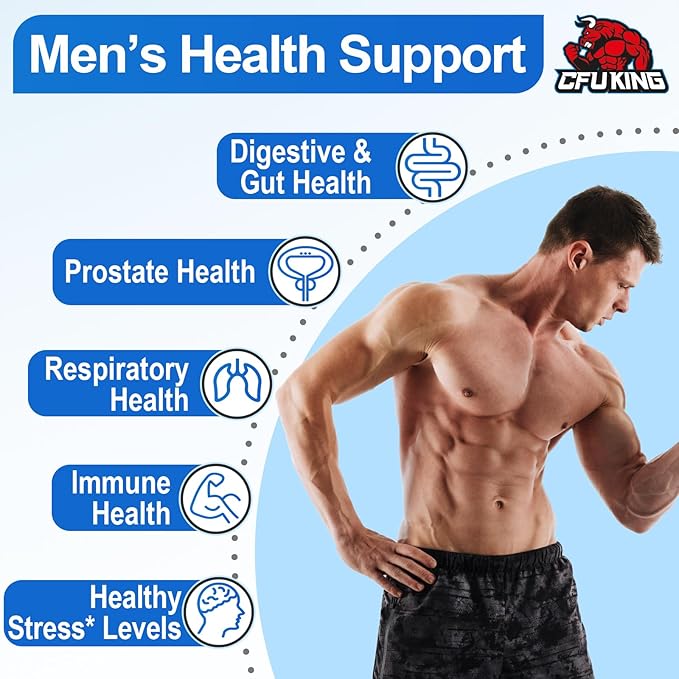 Probiotics for Men, 500 Billion CFU & 12 Strains Mens Probiotic, Men Probiotics with Turmeric, Cranberry, Goji, Gut Health for Men, Probiotics for Men Digestive Health, Immune Bloating, 120-Day Supply