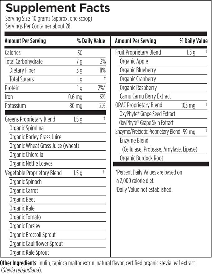 Designs for Health Green Smoothie Powder - EssentiaGreens Vegan Greens Powder with Organic Spirulina, Kale + More - Alkalizing Vegetables, Berries + Prebiotic Fiber (28 Servings / 285g)