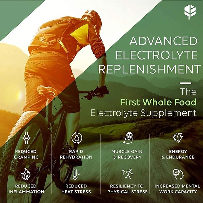 Whole Food Electrolyte Supplements, 120 Electrolyte Tablets with Magnesium, Zinc, Calcium, Potassium, and More for Energy Boost, Hydration, and Rejuvenation