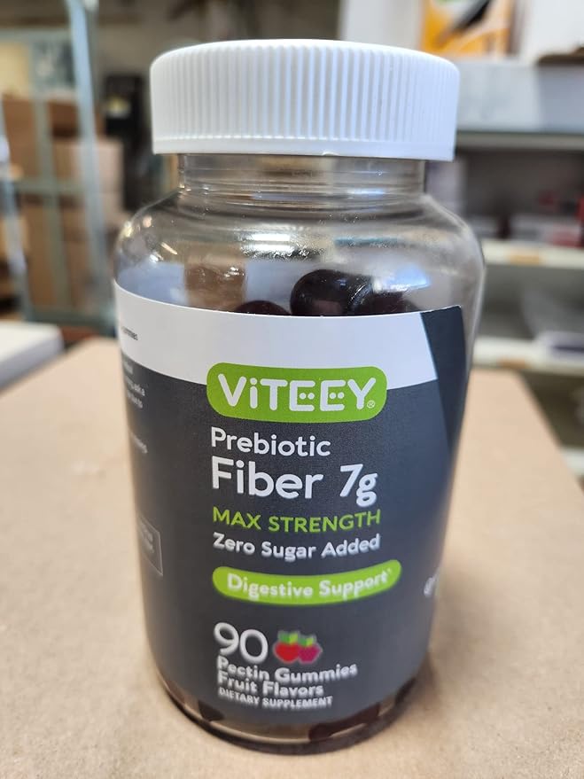 Prebiotic Fiber Gummies for Adults, 7g - Zero Sugar Added - Fiber Supplement Gummies for Digestive Health Regularity & Natural Weight Support - Vegan, Gelatin Free - Chewable Fruit Flavored Gummy