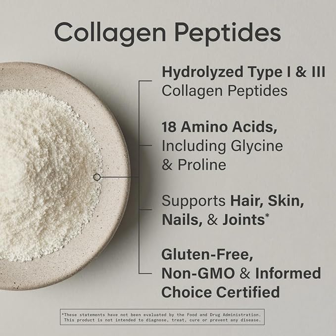 Sports Research Collagen Peptides - Hydrolyzed Type 1 & 3 Collagen Powder Protein Supplement for Healthy Skin, Nails, & Joints - Easy Mixing Vital Nutrients & Proteins, Collagen for Women & Men