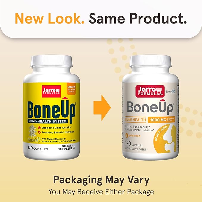 Jarrow Formulas BoneUp for Bone Density and Skeletal Nutrition, Includes Vitamin D3, K2 (as MK-7) and Calcium, 240 Capsules