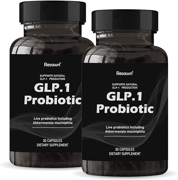 GLP-1 Probiotic 30 Capsules - 500M AFU Multi-Strain Probiotic + Prebiotic, Naturally Support GLP-1 Production & Curb Appetite, Delayed Release, Third-Party Tested, for Men & Women (2pack)