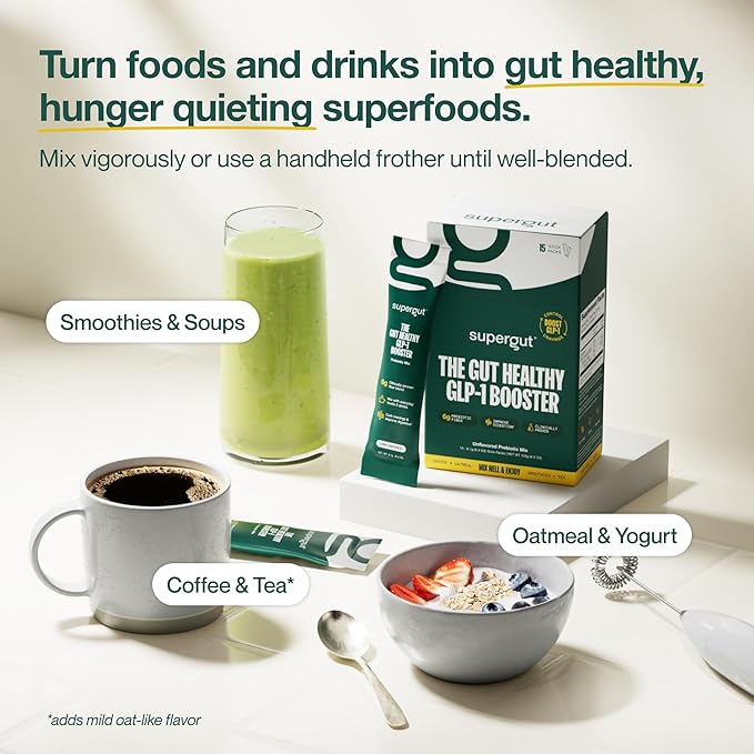 Gut Healthy GLP-1 Booster | High Fiber Supplement Mix | May Support Digestion | No Sugar | Soy Free | Keto Friendly | Unflavored Plant Based Powder (15 Servings, 1 Box)