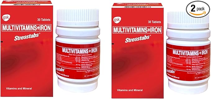 2 Stresstabs Multivitamins + Iron, 30 Tablets