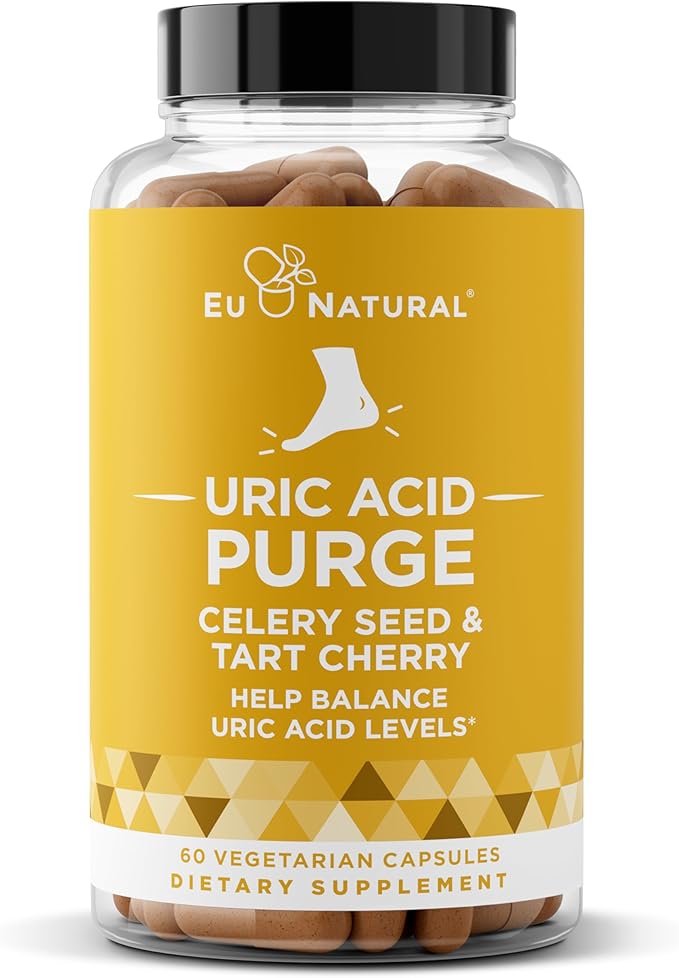 Purge! Uric Acid Flush – Eat & Drink What You Want – Detox and Cleanse with Celery Seed Extract, Tart Cherry & Chanca Piedra for Effective Joint Support & Active Mobility – 60 Soft Vegan Capsules