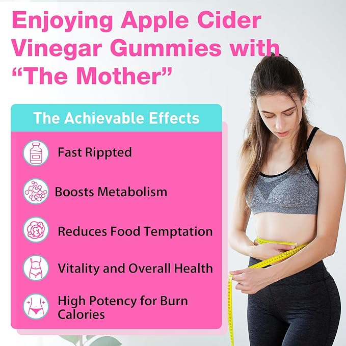 Apple Cider Vinegar Gummies, Fast Ripped Keto ACV Gummies, Max Strength 2000mg, Formulated with Green Tea, B6 & B12, Probiotics, ACV Gummies for Metabolism, Digestion, Detox & Cleanse, 120 Gummies