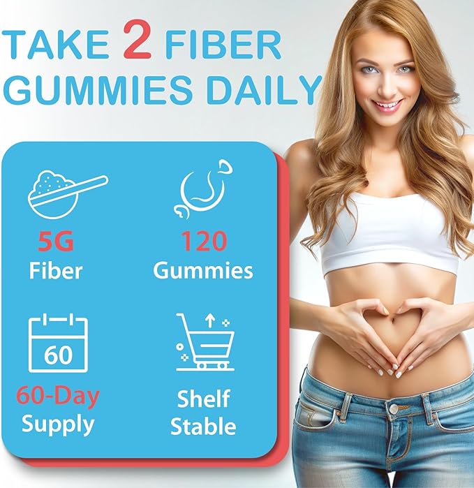 Fiber Gummies for Adults, Fiber Gummies for Women & Men, Fiber Gummies for Regularity, Digestion & Gut Health, 5 Prebiotics Complex, Inulin, Fos, Chicory Root - Fiber 5g, Sugar Free, 9 Packs