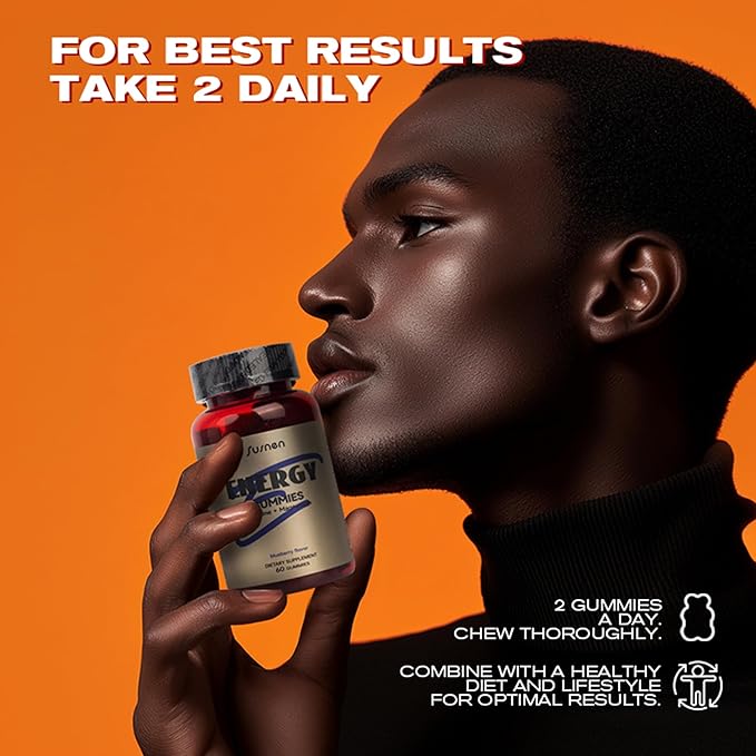 Energy Gummies 5g Creatine Monohydrate Per Serving, 60 Gummies Formula W/L-Taurine + Vitamin B12 for Muscle Builder, Energy Boost, Pre-Workout Supplement Sugar Free, Vegan, Blueberry Flavor