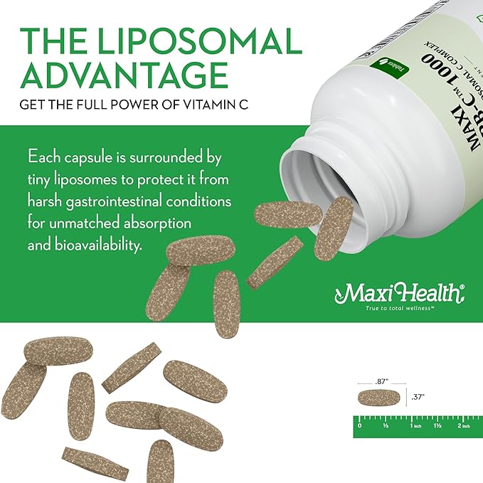 Liposomal Vitamin C - Liposomal VIT C - 1000mg Tablets with Digestive Blend - Highly Absorbable High Dose VitaminC - Non GMO Kosher Vegetarian Doctor-Formulated Immune Support Supplement (90 Count)