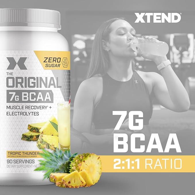 Xtend XTEND Original BCAA Powder 7g BCAA and 2.5g L-Glutamine, Sugar Free Post Workout Muscle Recovery Drink with Amino Acids for Men & Women, 90 Servings