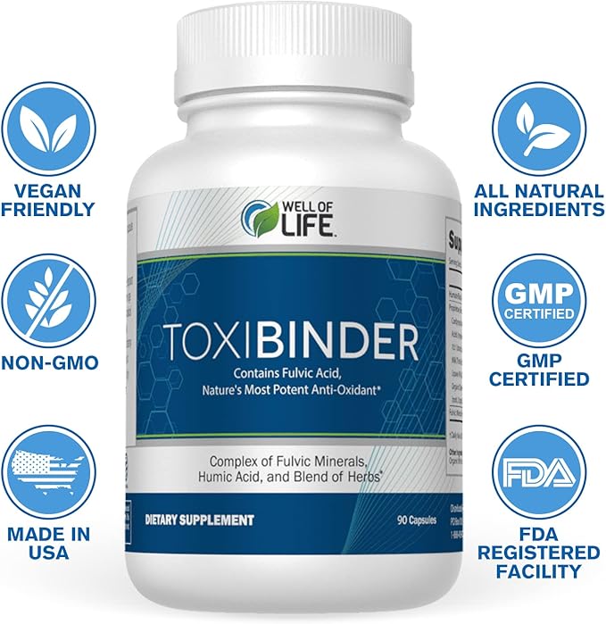 Well of Life Revitalize with Our Detox & Repair Complex ToxiBinder 90Vcap, Vegan, Non-GMO Blend of Humic & Fulvic Acids for Enhanced Energy, Better Gut & Joint Health, Hydration and Superior Nutrient
