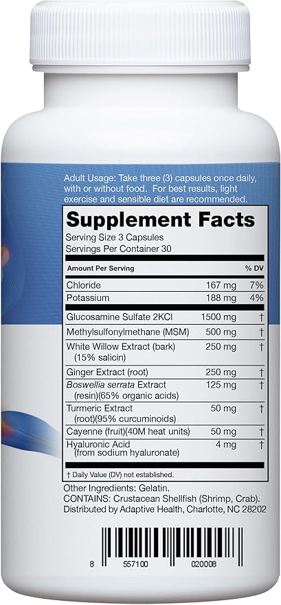 Instaflex Joint Support Supplement - Clinically Studied Joint Relief Blend of Glucosamine, MSM, White Willow, Turmeric, Ginger, Cayenne, Hyaluronic Acid - 90 Capsules