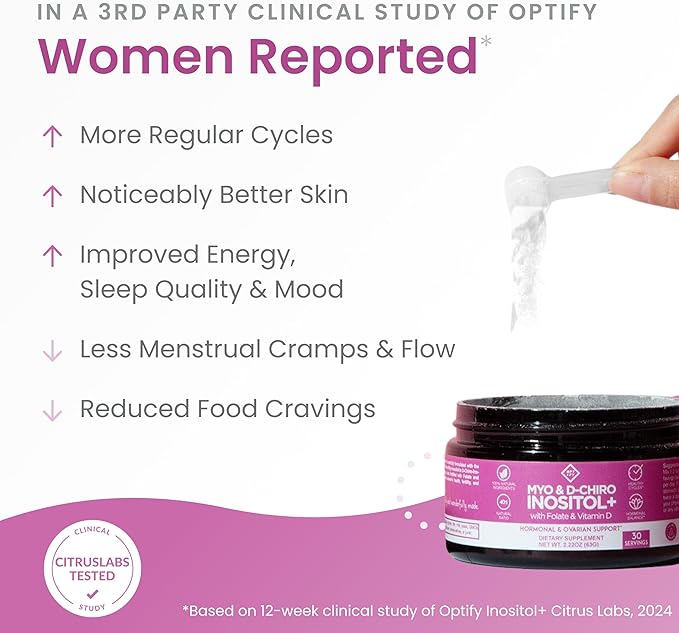 Premium Inositol Supplement - Myo-Inositol and D-Chiro Inositol Powder Plus Folate and Vitamin D - Ideal 40:1 Ratio - Hormone Balance & Healthy Ovarian Support for Women - Vitamin B8-30 Day Supply