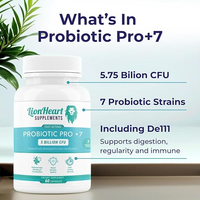 Probiotics for Constipation - Bowel Movement - Bloat and Gas Relief - probiotic Supplement with acidophilus & bifidobacterium - for Men & Women 60 caps