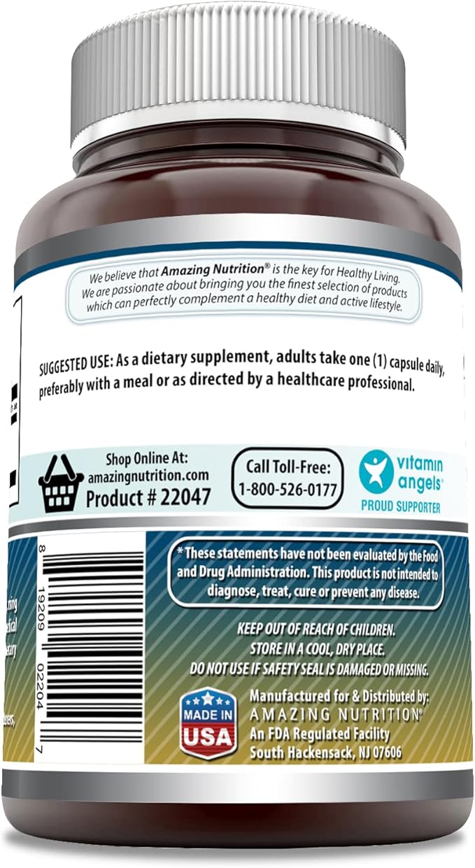 Amazing Formulas Taurine 1000 Mg per Serving 200 Capsules Amino Acid Supplement | Non-GMO | Gluten Free | Made in USA