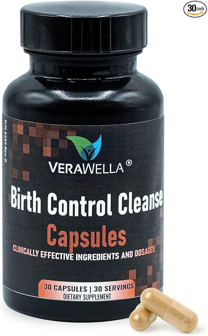 Birth Control Cleanse, Fertility Support & Hormone Balance for Women with Folic Acid, Vitamin C, Vitamin E, Iodine, Potassium, and Chasteberry Extract, 30 Capsules