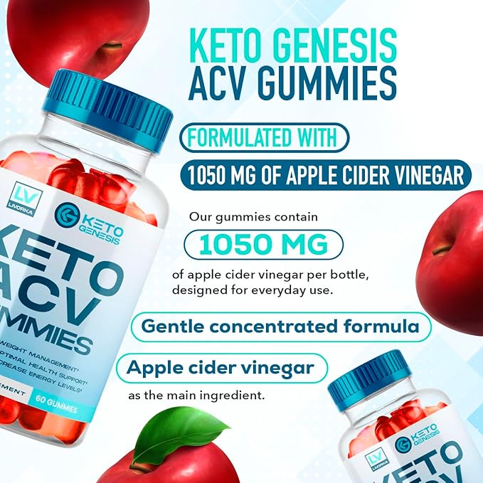 (2 Pack) Keto Genesis Keto ACV Gummies Advanced Weight Loss, Genesis Keto, Ketogenesis Keto+ACV Gummies, Keto Genesis, Keto Genesis Gummies, Ketogenesis Keto Plus ACV Gummy Supplement 1050mg, 2 Months