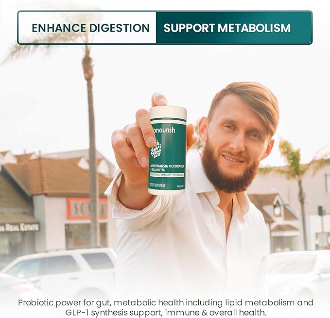 Akkermansia Muciniphila Probiotics for Digestive Health - 5 Billion TFU Akkermansia Probiotic for Leaky Gut Repair and Immunity, Prebiotics and Probiotics for Women and Men, 60 Vegan Capsules