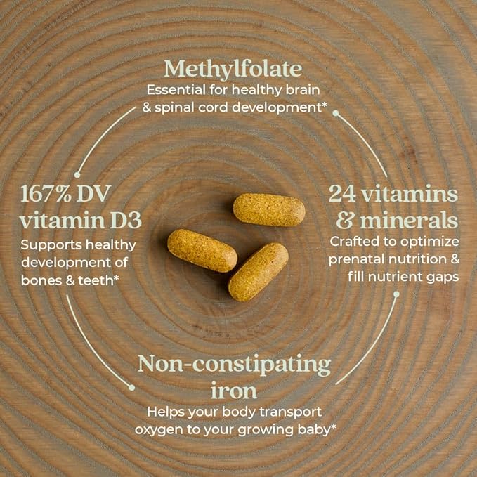New Chapter Advanced Perfect Prenatal Vitamins, 96ct, Made with Organic, Non-GMO Ingredients for Healthy Baby & Mom - Folate (Methylfolate), Whole-Food Fermented Iron, Vitamin D3 + Ginger