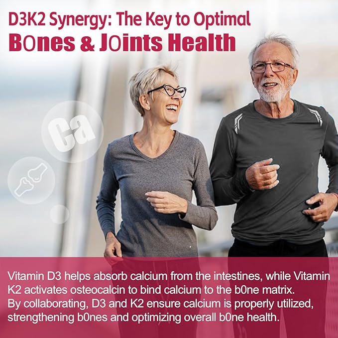 Vitamin D3 K2 Supplement for Adults - Vitamin D3 5000 IU + K2 200 mcg - Vit D3 K2 Gummies with Calcium 600mg Magnesium Zinc & Vitamin C for Women Men - Supports B0ne, Muscle Immune - 120 Count
