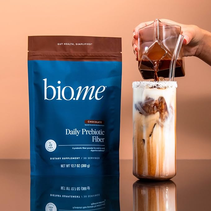 Daily Prebiotic Fiber Chocolate-Fiber Supplement Powder for Digestive Health & Gut Health - Fiber Powder Prebiotics, Non-GMO Dietary Fiber, Gluten & Sugar Free Soluble Fiber Supplements-30 Servings