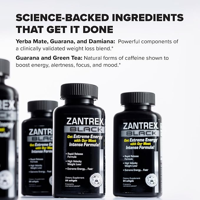 Zantrex Black - Weight Loss Supplement Pills - Weightloss Pills - Dietary Supplements - Lose Weight Supplement - Energy and Weight Loss Pills - 84 Count