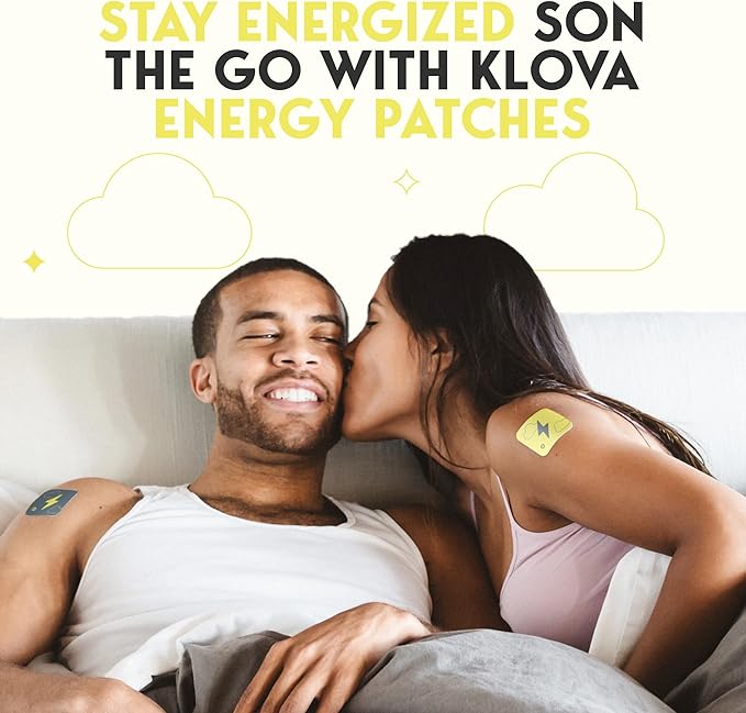 Klova Energy Patches with Caffeine, Green Tea Extract, Peppermint Leaf Extract, Vitamin B3 and Vitamin B6 - for Enhanced Morning Wakefulness