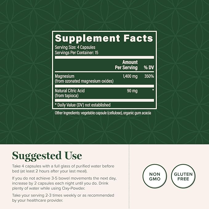 Global Healing Oxy-Powder Colon Cleanse, Constipation Relief for Women & Men, Magnesium Oxide Colon Cleanser & Detox, Detox and Gut Cleanse for Weight Loss, Gut Cleanse Detox for Women and Men