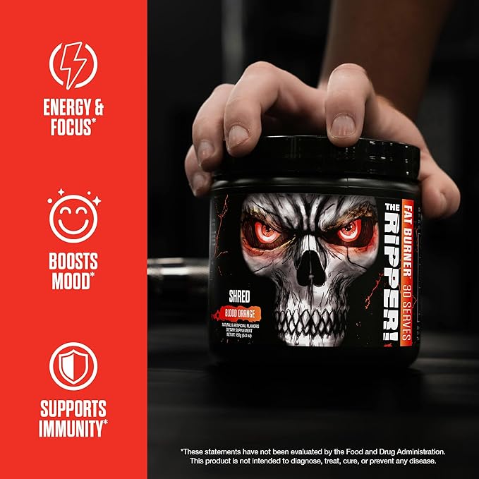 JNX SPORTS The Ripper! Shredding Thermogenic Fat Burner - Pineapple Shred 30 Servings | Advanced Fast Acting Thermogenic Pre-Workout, Appetite Suppressant for Men & Women