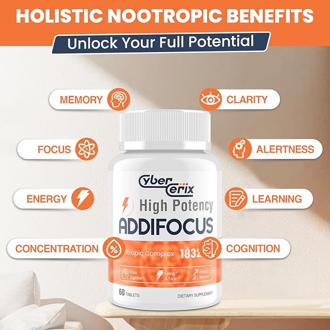 17-in-1 Brain Supplement for Memory and Focus - Nootropic Brain Supplement for Concentration, Clarity, Energy & Focus - Natural Caffeine Blend with Vitamins, Amino Acids & Herbal Extracts - 60 Tablets