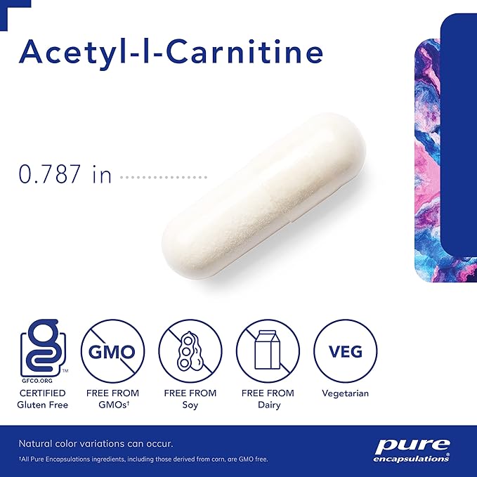 Pure Encapsulations Acetyl-L-Carnitine 250 mg - Memory & Brain Supplement - Brain Support & Focus* - Gluten Free & Non-GMO - 60 Capsules