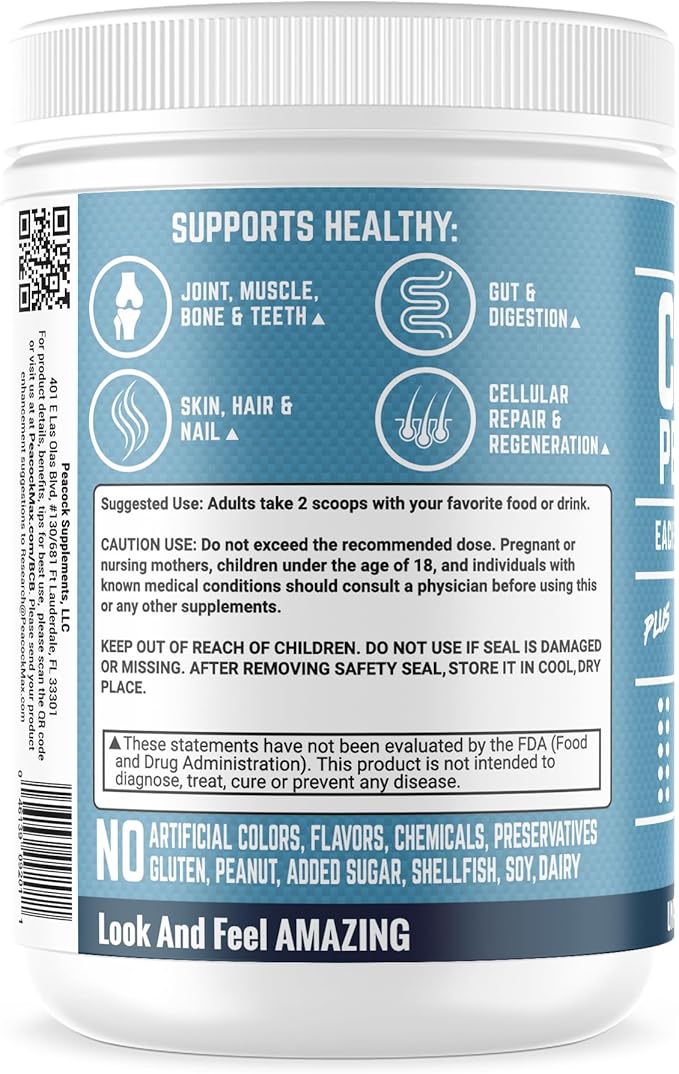 Multi Collagen Peptides Powder 12.06 oz - Unflavored Protein Powder, Hydrolyzed Collagen Peptides with Hyaluronic Acid, Copper, Biotin & Multivitamin for Nail, Skin, Hair & Gut Health