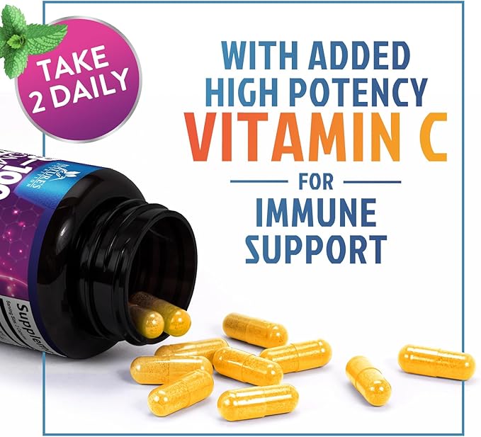 Vitamin B Complex Capsules with Vitamins B1 B2 B3 B6 B12 B100 C Biotin Folate & Folic Acid - Supplement for Energy, Brain, & Immune Support - Super B Vitamin Complex for Women & Men - 120 Vegan Pills