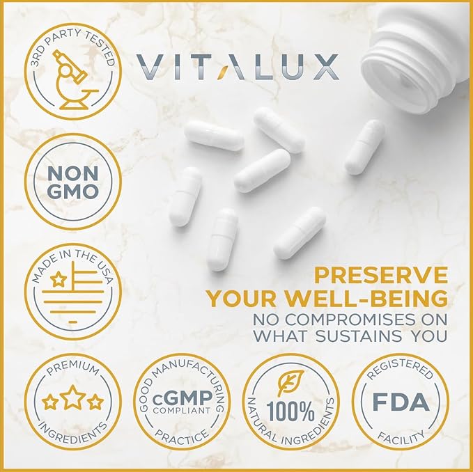 VITALUX || #1 Rated Premium Colon Cleanse & Detox || Enhance Digestion, Gut Health, Decrease Bloating | Ultra Dosed Formula w/ 10 Powerful Ingredients | 3rd Party Tested + USA Made - 60 Capsules