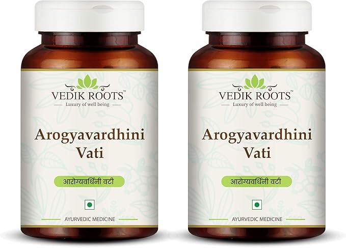 Arogyavardhini Vati Tablets - Natural Detox and Liver Health Support | for Spleen Enlargement | Reduces Bloating | for Nutrient Absorption Improvement | 120 Tablets (240)