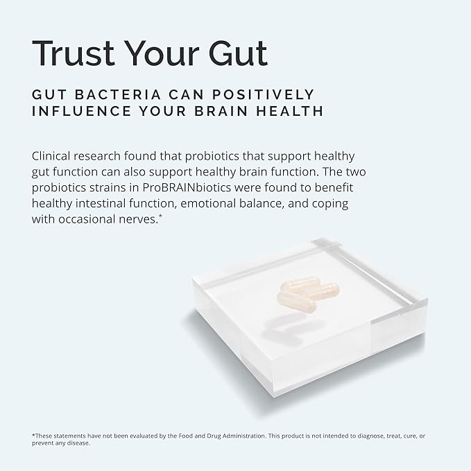 Dr Amen BrainMD ProBRAINbiotics - 3 Billion CFU, 60 Capsules - Promotes Gut Health - Gluten Free - 60 Servings