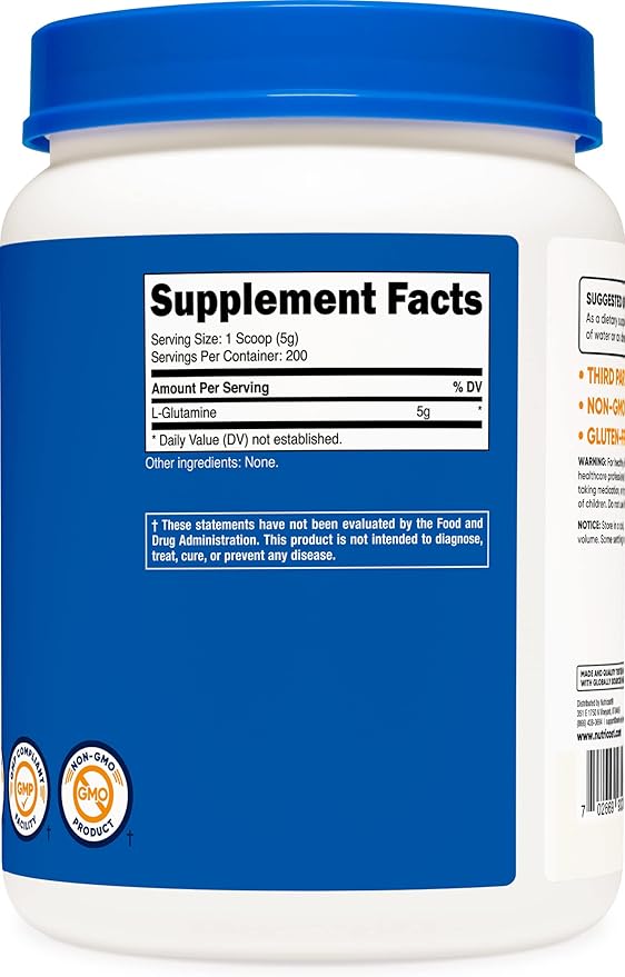 Nutricost L-Glutamine Powder 1 KG - Unflavored, Non-GMO, Gluten Free