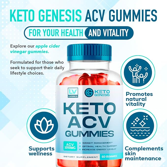 (2 Pack) Keto Genesis Keto ACV Gummies Advanced Weight Loss, Genesis Keto, Ketogenesis Keto+ACV Gummies, Keto Genesis, Keto Genesis Gummies, Ketogenesis Keto Plus ACV Gummy Supplement 1050mg, 2 Months