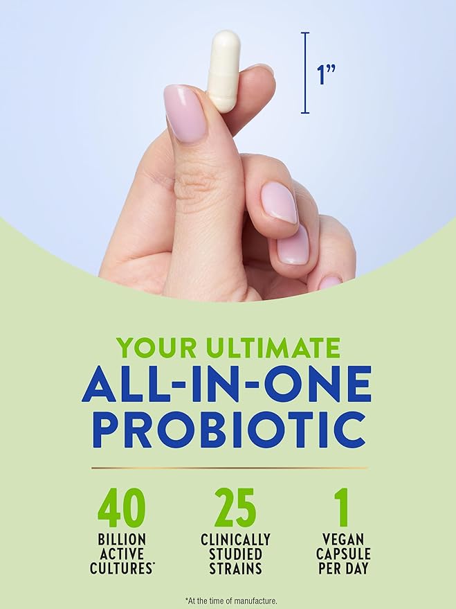 Raw Flora Probiotic with Prebiotics | 40 Billion CFU | Daily Digestive Vegan Capsules | Gluten Free Supplement for Men and Women | by Nature's Truth