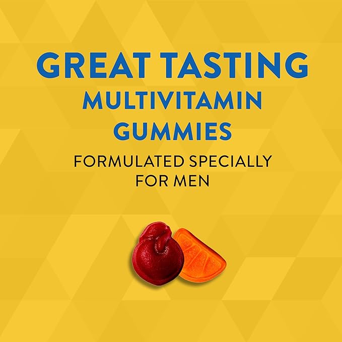 Nature's Way Alive! Men's Daily Gummy Multivitamin, Supports Energy Metabolism*, Muscle Function*, B-Vitamins, B-Vitamins, Gluten-Free, Vegetarian, Fruit Flavored, 60 Gummies (Packaging May Vary)